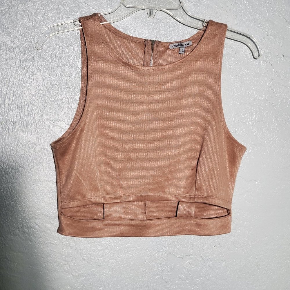 CHARLOTTE RUSSE SLEEVELESS CROP TOP MEDIUM